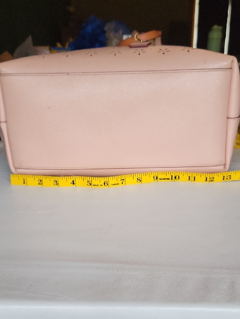 Coach Blush Pink Perforated Floral Scallop-Edge Tote - Picture 7 of 11